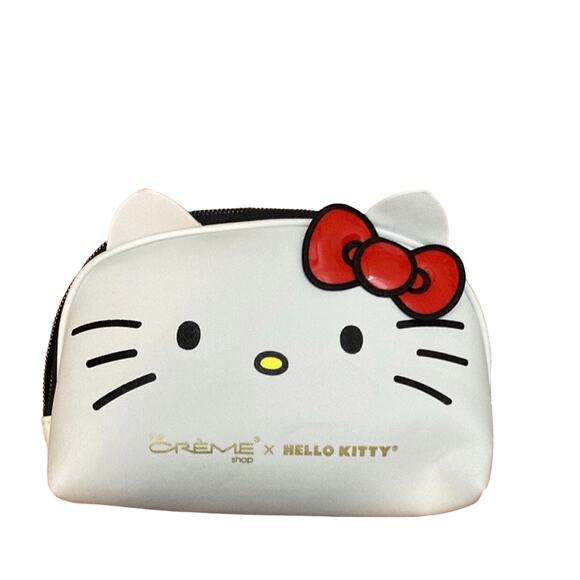 NWT HELLO KITTY SANRIO x The Crème Shop Large White Cosmetic Bag - Picture 1 of 5
